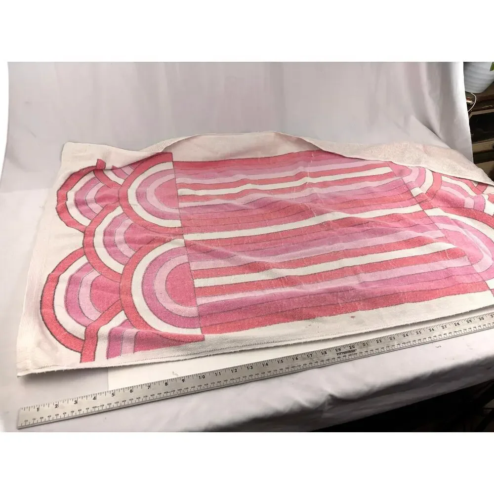 VTG 6x‎ Cotton Blend Towel Soft Pink Red Floral Bath Hand Towels Reversible